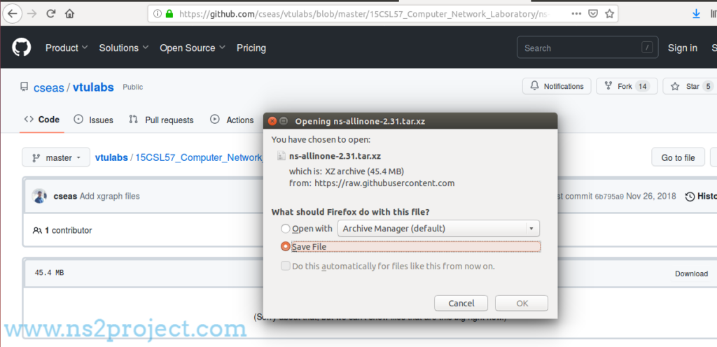 Downloading Ns2 in Ubuntu